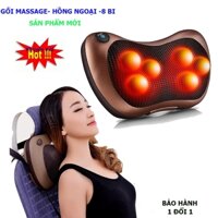 [ SỈ LẺ ] Gối Massage Hồng Ngoại 8 Bi 2 Chiều Cao Cấp- Máy, Gối Mát Xa Cổ Vai Gáy Công Nghệ Nhật Bản,GIẢM GIÁ CỰC SỐC.