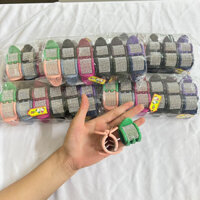 { Sỉ } Lố 12 cái kẹp tóc nhựa 6R cánh nhọn xoàn đá trắng 12M