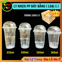 ( SỈ THÙNG 1000) Ly Nhựa PP Đáy Bằng Dày 360ml , 500ml , 600ml , 650ml đựng Cafe , Sinh Tố , Trà Sữa