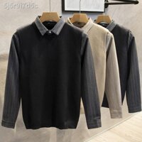 ✢ ❃ [SIÊU HOT 2021]⊕๑Thu đông nam công sở giả áo len hai mảnh vest 2021 mới hợp thời trang cổ sơ mi khoác