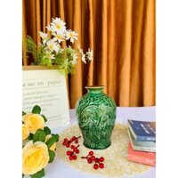 ( SIÊU HOT - MÃ 07) -  MẪU SEN - BÌNH CẮM HOA XANH KHẮC NỔI ĐẸP MẮT CAO CẤP, GIÁ RẺ