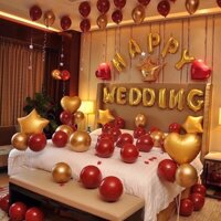🔥 SIÊU HOT 🔥 Set bóng trang trí đám cưới phòng cưới hoàng gia màu đỏ mận
