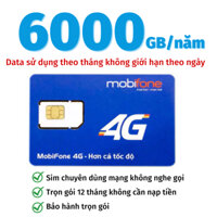 [ SIÊU KHUYẾN MÃI ] Sim 4G Mobifone Trọn Gói 1 Năm 12MDT150 500 GB/tháng x 12 tháng Dùng Thả Ga