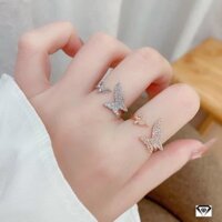 [ SIÊU MẪU ] Nhẫn bạc nữ hình bướm freesize ở JINY - N010120