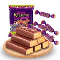 [ Siêu ngon ] Kẹo Tím KHANWO Socola Hạnh Nhân Gói 500g giòn rụm siêu ngon
