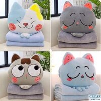 [ Siêu rẻ ] Bộ chăn gối hình thú 3 in 1