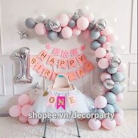 [ Siêu rẻ-Siêu đẹp] Set bóng trang trí hồng Pastel bé gái DC03