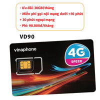 [ SIÊU RẺ ] SIm 4G Vinaphone Đăng Kí Gói Cước Siêu Data Miễn Phí Nghe Gọi VD90 VD120 Giá Tốt