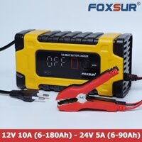 [ SIÊU SALE ] Sạc bình ắc quy Foxsur 10A 12V 24V tự ngắt bảo dưỡng phục hồi ắc quy chống ngược cực