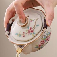 [ Siêu Tiết kiệm] Ấm lò nung cầm tay, bát có nắp, tách trà, một bình và hai cốc, bộ pha trà văn phò