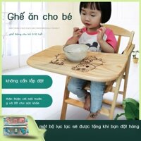[ Siêu Tiết kiệm] Bàn ghế ăn cho bé, bàn ghế ăn cho trẻ em, ghế bb di động gấp gọn, ghế ăn gỗ nguyê