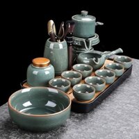 [ Siêu Tiết kiệm] Cao cấp lười trà bộ hộ gia đình Địa Lò gốm trà văn phòng tự động mài đá ấm trà là