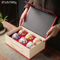 ✐ [ Siêu Tiết kiệm]△Men tách trà tách trà gốm sứ tách trà Kung Fu bộ trà đơn chén Jingdezhen hình ảnh gia đình hoa hồng