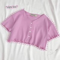 💟 [ SIÊU XINH ] Áo Croptop Nữ Bèo Cổ V SIRI Tay Ngắn Form Rộng Ulzzang (4 Màu) ✅HOHO
