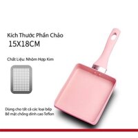 [ size 18cm] Chảo Chiên Trứng Bếp Từ Hình Vuông Bằng Đá Phong Cách Nhật Bản