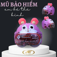 ( Size 3 - 7 tuổi ) Mũ Bảo Hiểm AT Trẻ Em Có Kính Hình Thỏ có Tai