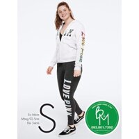 ( Size S) Quần thể thao, quần legging màu đen hoạ tiết in chữ Love Pink , thời trang- Hàng nhập từ Victoria's Secret -
