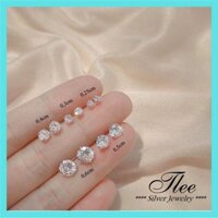 ( SLN 10 ) ( SLN 10 ) Khuyên tai bạc nụ đá Nhiều size Tlee bạc nguyên chất