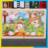 [ Smart Toy For Kids ] Đồ chơi xếp hình gỗ Puzzle,Combo bộ 5 xếp hình gỗ Puzzle 24 miếng ghép