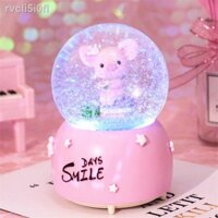 ▧ ✧ ◈▦Snowflake Lantern Little Meng Pig Pha lê Quả cầu âm nhạc Hộp trang trí Sáng tạo Cậu bé và Cô gái Bạn Quà tặng sinh