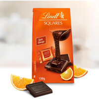 🍫🍊🇨🇭 SOCOLA CHÂU ÂU ĐEN ĐẮNG HƯƠNG CAM NỘI ĐỊA THUỴ SĨ LINDT SQUARES DARK ORANGE CHOCOLATE GÓI 138G SUISSE ✈️🇨🇭