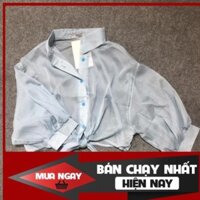 [ SOMI KHOÁC NGOÀI VOAN MỎNG ] Áo sơ mi khoác ngoài chất voan mỏng thắt ở bụng siêu hot