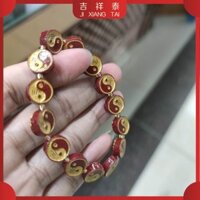 🔥 Sư phụ cầu phúc 2025 Phiên bản giới hạn🔥 Cinnabar Vòng Tay Thái Cực Bagua Vòng Tay Pha Lê Cát Mạ Vàng Phiên Bản Vòng Tay DIY Đính Hạt Vòng Tay