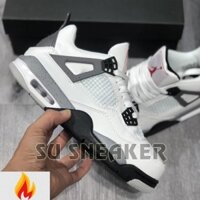 [ Su Sneaker ] Giày Bóng Rổ Jordan 4 Retro White Gray , JD4 Trắng Xám ( Full Box ) -fghd*