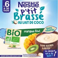 🌟 SỮA BỘT TRÁNG MIỆNG NESTLÉ P'TIT BRASSÉ HỮU CƠ – SỮA DỪA, XOÀI & KIWI, DINH DƯỠNG TỰ NHIÊN CHO BÉ TỪ 6 THÁNG TUỔI, LÝ TƯỞNG CHO BÉ DỊ ỨNG ĐẠM SỮA BÒ! 🌟