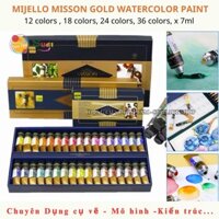 [ SUGI ART SHOP ] Màu Nước Mijello Hàn Quốc Pocket Mijello Mission Gold Bộ 12 / 18 / 24 / 36 màu