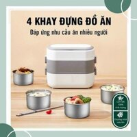 [ TACO ] Hộp Cơm Cắm Điện Văn Phòng 3 Tầng 4 Ngăn Thông Minh Tích Hợp Tự Nấu Chín Giữ Nhiệt Thức Ăn