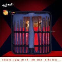 [ TÂM TÂM ]-Bộ cọ vẽ màu nước Mont Marte 10 cây-
