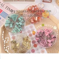 [ TÂM TÂM ] Bộ phụ kiện ghim - Set ghim vòng + ghim mũ + kẹp bướm - nhiều màu - VPP - VPP