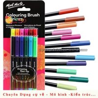 [ TÂM TÂM ] Bút Marker Brush Mont Marte/ Mont Marte Colouirng Brush Marker FLEXI-TIP bộ 12 màu -