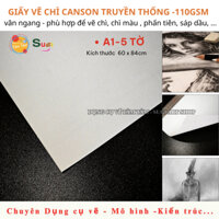 [ TÂM TÂM ] Giấy Canson vẽ Chì 110gsm, Giấy Vân Ngang loại mỏng 110 gsm size A1, Giấy canson khổ lớn