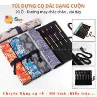 [ Tâm Tâm ] Túi đựng cọ dài dạng cuộn , 20 ô , đường may chắc chắn , túi đựng bút chì , túi đựng cọ vẽ