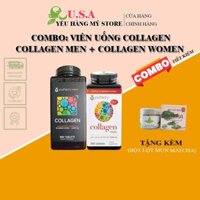 [ TẶNG 1 HŨ LỘT MỤN ] Combo: Viên Uống Collagen Youtheory Men'S + Collagen Nữ 390 Viên Của Mỹ