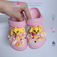 [ Tặng 10 Sticker ] Dép Crocs Baya cho bé Gái màu hồng Mix Charm to Sục Cross nam nữ người lớn trẻ em hàng xuất khẩu