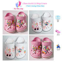 [ Tặng 10 Sticker ] Dép Cross cho bé gái  mầu hồng mix kẹo mút Sục Crocs Baya nam nữ người lớn hàng xuất khẩu form đẹp