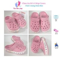 [ Tặng 10 sticker ] Dép Cross cho bé gái màu hồng viền hoa Thái Sơn Shop Sục Crocs Classic nam nữ người lớn trẻ em