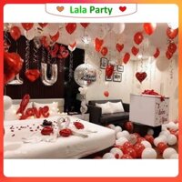 ( Tặng 100 cánh hoa hồng) Bộ bóng trang trí phòng cưới, valentine, tỏ tình, cầu hôn