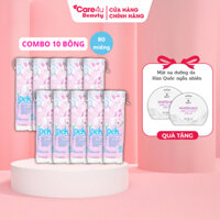 [ Tặng 2 mặt nạ dưỡng da ] Combo 10 Bông tẩy trang Ipek siêu mềm mịn 80 miếng
