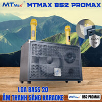 [ Tặng 2 Micro Không Dây ] Loa Di Động Karaoke 10 Nút MTMAX B52PROMAX Viền Sắt Bass 20cm Chỉnh Bass, Treble, Delay, Echo