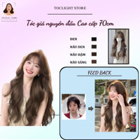 🔥 [Tặng Bộ Dưỡng Tóc]Tóc Giả Nữ Màu Nâu Hạt Dẻ – Tóc Giả Nguyên Đầu Xoăn Sóng Lớn, Chất Tóc Mềm Mượt Tự Nhiên, Phong Các