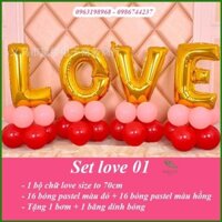 [ Tặng Bơm + Băng Dính ] Set Bóng Chữ Love Trang Trí Phòng Cưới MÃ 1+2