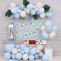 [ Tặng Bơm keo,kết nối, lá cây] Sét bóng trang trí sinh nhật tone xanh