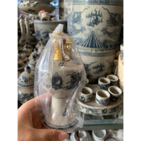 ( Tăng bóng) Đèn dầu sứ men dạn