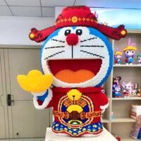 [ TẶNG BÚA ] Đồ Chơi Lắp Ráp Mô Hình Doraemon Doremon Thần tài Cầm Vàng 40cm Cỡ Lớn