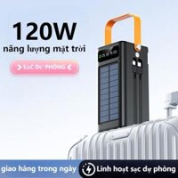 ( Tặng Cáp Nhanh )năng lượng mặt trời Sạc dự phòng 50000mAh Hỗ Trợ Sạc Nhanh 120W Pin Dung Lượng Lớn 4 dây