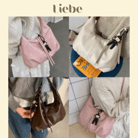 [ Tặng charm ] Túi tote đeo vai & đeo chéo tone da mềm tone màu cute 4 màu